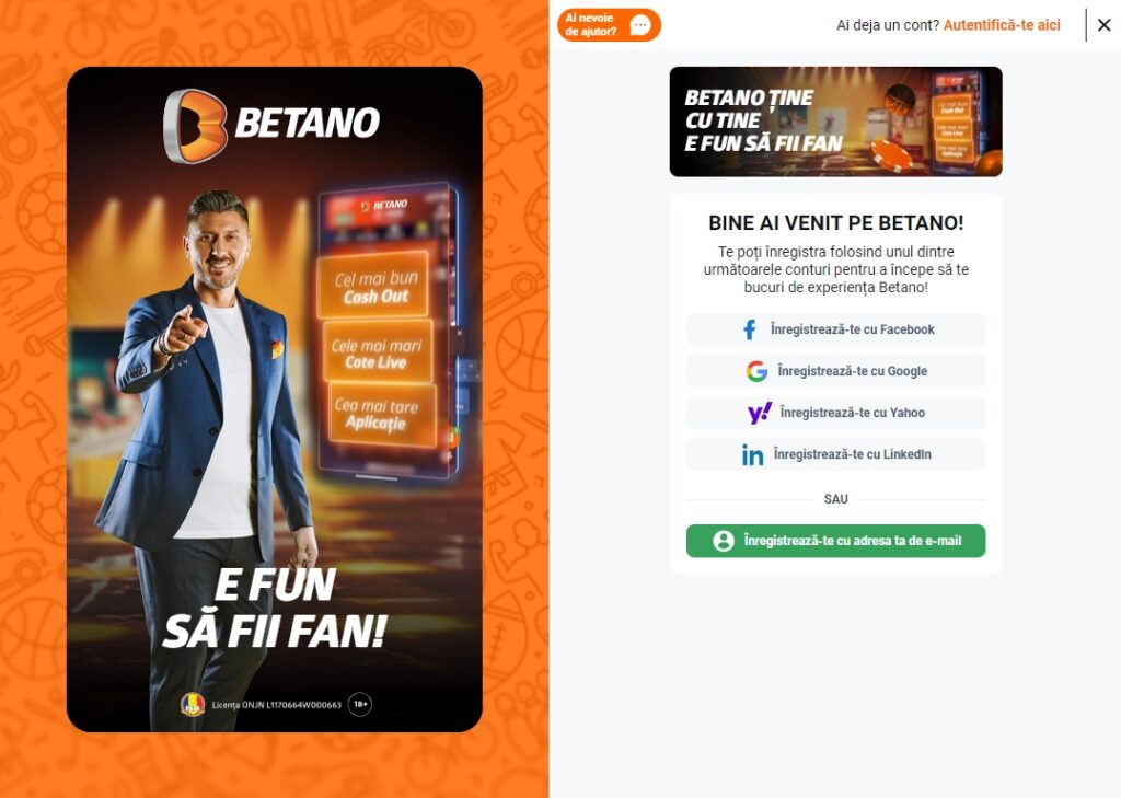 Betano Inregistrare