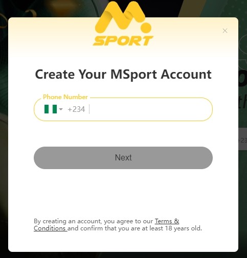 MSport Registration